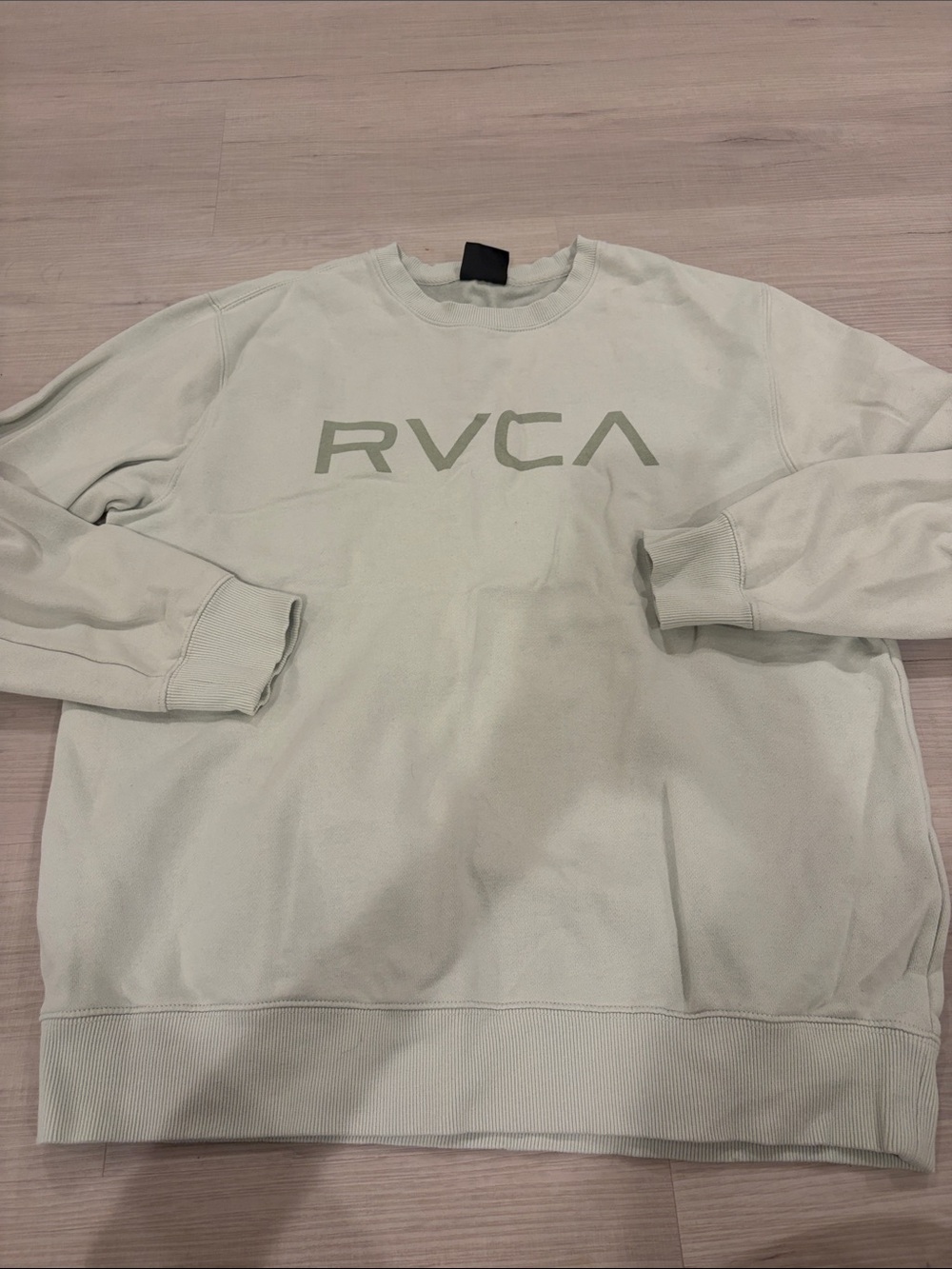 RVCA Men's Light Sage Green Crewneck Sweatshirt